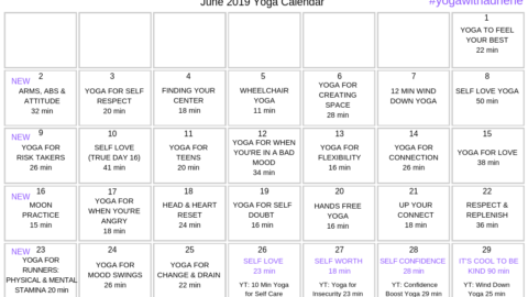 June 2019 Yoga Calendar – EMBRACE