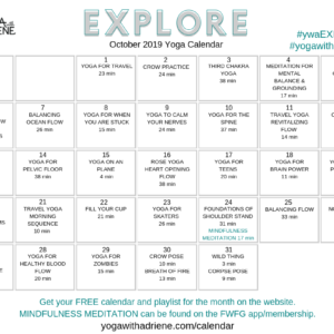 October 2019 Yoga Calendar – EXPLORE