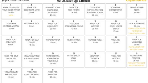 March 2020 Yoga Calendar – CREATE
