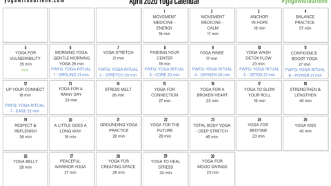 April 2020 Yoga Calendar – NURTURE