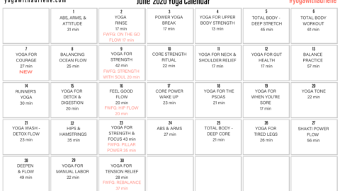 June 2020 Yoga Calendar – COURAGE