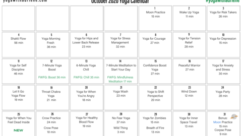 October 2020 Yoga Calendar – ACTION
